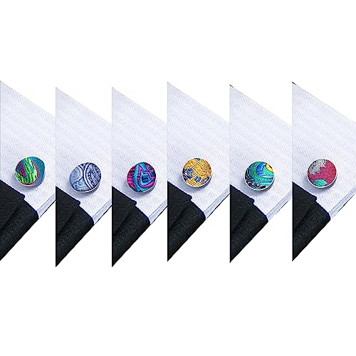 Image of Barry.Wang 6 PCS Men Ties Set Silk Business Fashion Woven Necktie Handkerchief Cufflinks Paisley Stripe Wedding Party