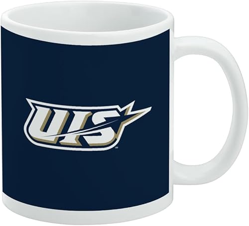 Vista 224 de Taza de cerámica con el logotipo principal de la Universidad de St. John, taza de regalo novedosa para café, té y bebidas calientes, 11oz, blanca