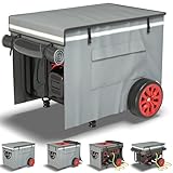 Generator Covers While Running, Generator Cover for Outside Heavy Duty Waterproof, 600+210D Double Layer Production,with Storage Bag, 38 "L x 28" W x 27 "H, for 12000W+ Frame Type Generators,Gray