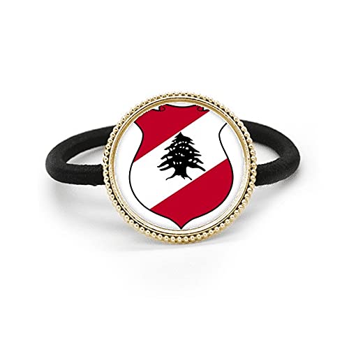Tocado de metal plata con emblema de Líbano y banda elástica de alta costura
