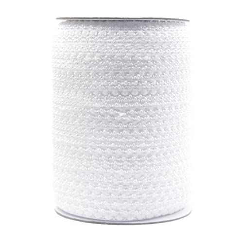 Bristlegrass Picot Loop Elastic Band for Sewing 1/2" 13mm Roll Spool Crown Frilly Lace Stretchy Ribbon for Hair Tie Headband Lingerie Underwear Sewing Trim (D-1/2 Inch x 50 Yards,White)