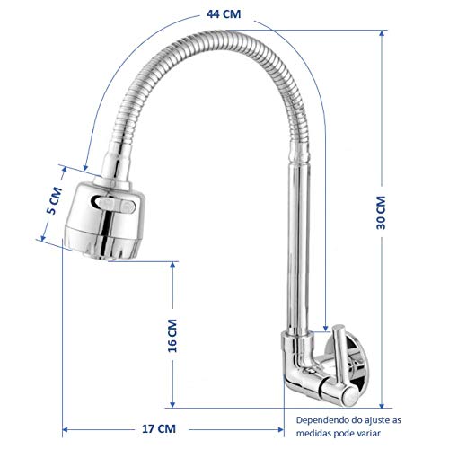 Torneira De Luxo Gourmet Pia Cozinha Parede Flexível Oferta