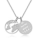 TIMANDO Damen Weltkarten Kette mit Gravur Namenskette Personalisierte Halskette Kettenanhänger Weltkugel Globus Anhänger Geschenk