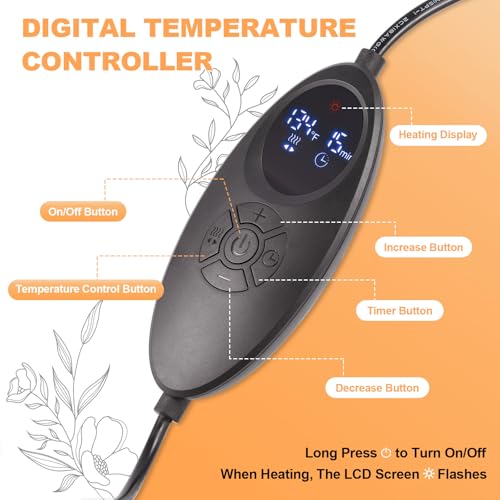 Hot Stones Massage Warmer Kit with Temperature Adjustment, 12 Pcs Hot Stones Massage Set, Portable Hot Stone with Heater for Home Spa Warming Therapy Relaxing - Thumbnail 4
