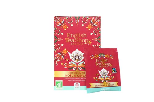 圣诞茶“锡兰的圣诞节”公平贸易有机红茶和香料 20 袋生态设计盒装植物墨水