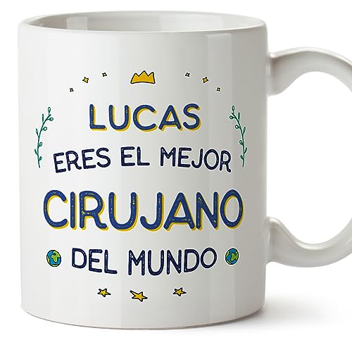 MUGFFINS Tazas Personalizadas para CIRUJANO hombre - En Español - Mejor del Mundo - 11 oz / 330 ml - Regalo Personalizable original y divertido