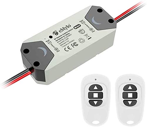 eMylo DC 12V 2CH Wireless RF Relay Motor Controller Switch Remote Control Switch 5V-24V 433Mhz Support Rolling Doors,Electric Curtains Door Locks,Water Pump,Control Motor Forward/Reverse (5-24V 1pc)