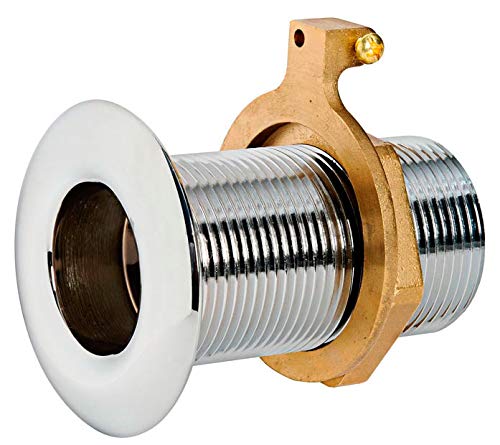 Passe-Coque Osculati Bord Bas Laiton Chromé 1"1/2 Raccord Traversant