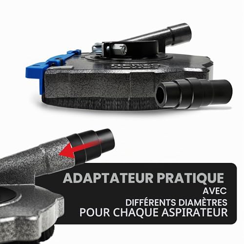 HERZO Capot d'aspiration pour meuleuse d'angle avec meule diamantée de 125 mm,Capot de Protection en aluminium – vue 4