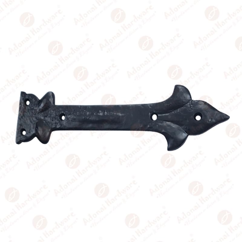 Image of Adonai Hardware Adonijah Antique Cast Iron Strap False or Faux or Dummy Hinges Front (8.50 inch X 12 Pack, Matte Black) for Barn Doors, Gates, Cabinets, Wooden Box, Furniture, Chest, Trunks and Sheds