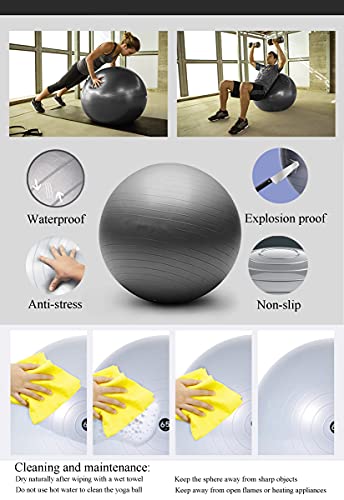 Kojoon Balles d'exercices 55cm Gymnastique Balles Boule de antidérapante pour Accouchement Pilates Balle de Yoga équilibre de stabilité – vue 3