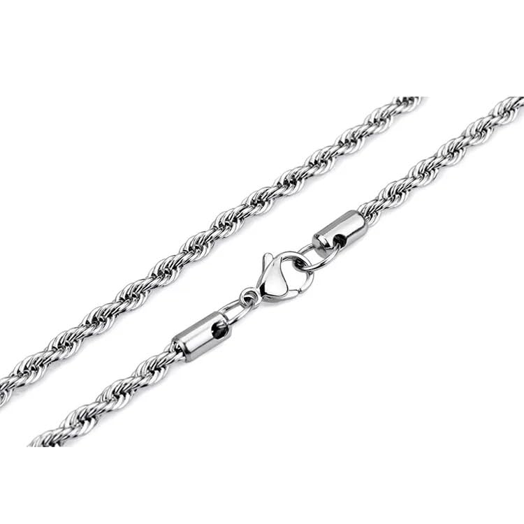 silver chain for men necklace for men chains for men neck chain for men chain for boys men chain mens chain Stainless steel stylish long chains platinum Locket Pendant chain fashion-374