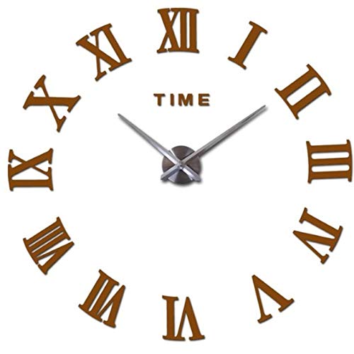 Grande horloge murale miroir acrylique chocolat 47inch pour décoration luxe