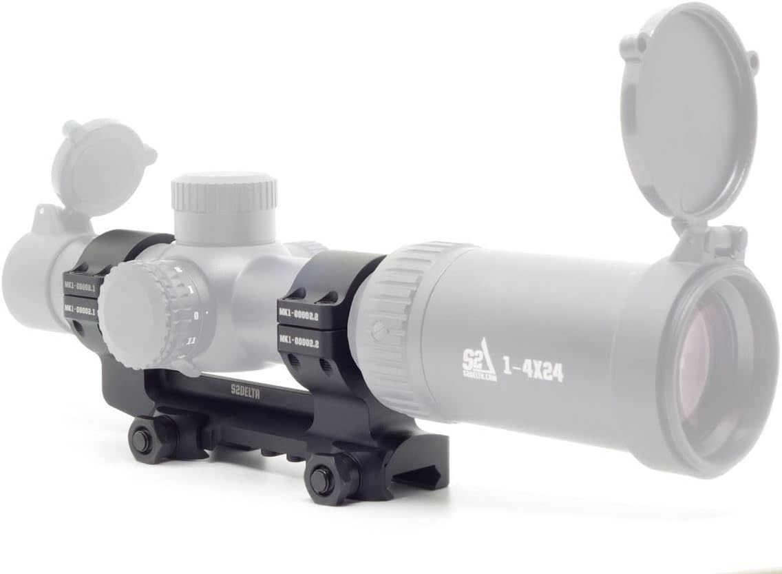 S2Delta MK1 Cantilever Scope Mount, 30mm Dual Ring for Picatinny Rail Riflescope Rings with Forward Offset