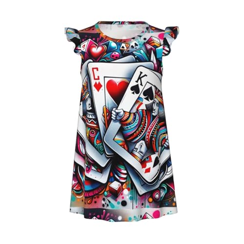 Augenstern Flutter Sleeve Nightgown Poker-Cards Soft Sleepwear Nightdress