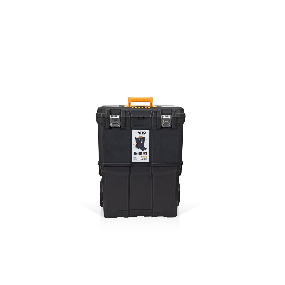VITO - Servante d'atelier Trolley XL - Caisse à outils Rangement modulable 2 compartiments Servante à roulettes Chantier