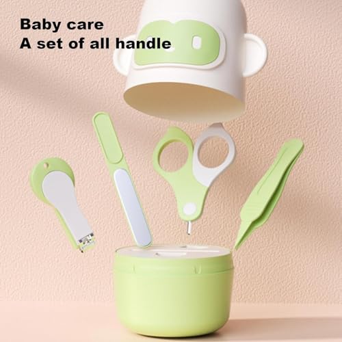 Image of Henrycares 4-in-1 Baby Nail Care Kit - Easy to Grip Safe Nail Clippers, Scissors, File & Tweezers with Cute Storage Case for Newborns & Infants