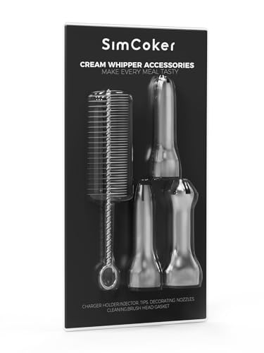 SimCoker Whip Universal Nozzle Dispenser,Decorating Nozzles for Whipped Cream Dispenser,304 Stainless Steel Replacement Parts,Compatible With Most Cream Whipper