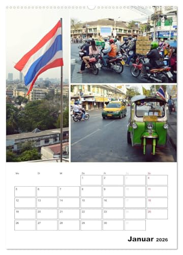 Thaïlande calendrier 2026 mural DIN A2 affiche photo décoration