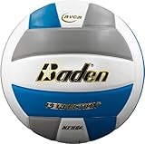 Baden Perfection - Balón de Voleibol de Piel, Color Azul/Blanco/Gris, Talla 5