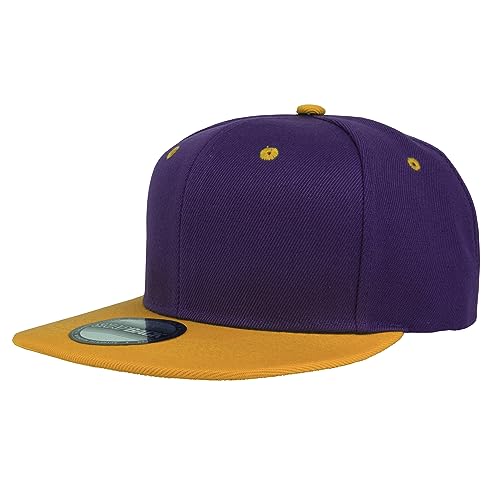 Image of Gelante Snapback Hats for Men - Flat Bill Brim Baseball Cap Hat - Plain Blank Adjustable
