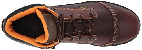 Bota de trabalho confortável masculina Ad Tec de couro trançado de 15 cm com bico macio