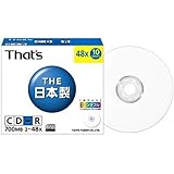 That's CD-Rデータ用 700MB 48倍速 10枚スリムケース プリンタブル 白 CDR80WPY10SV