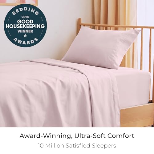 Image of Mellanni Twin Sheets Set - 3 PC Iconic Collection Bedding | Hotel Luxury, Extra Soft, Cooling Bed Sheets - Wrinkle, Fade, Stain Resistant (Twin, Blush Pink)
