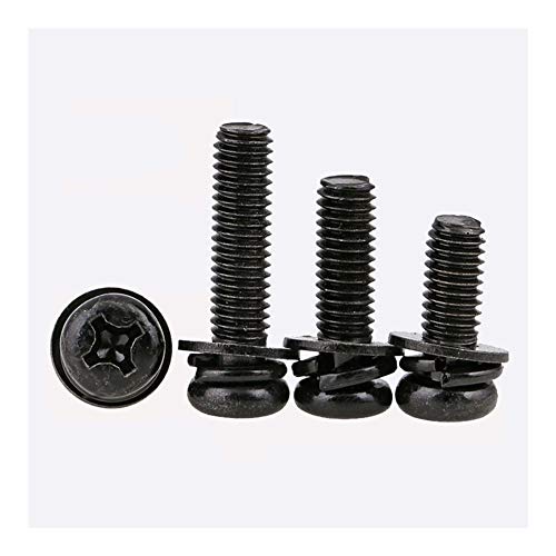 Vis taraudeuses M4 acier au carbone tête bombée cruciforme avec rondelles unies 35mm x20