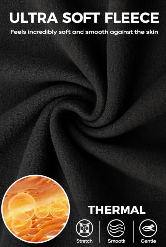 Image of Herberton Mens Mock Turtleneck Shirts Thermal Fleece Casual Undershirt | Mockneck, Long Sleeve, Warm Fleeced, Regular Fit, Soft Feel, Stretchy, Solid Color, Embroidery Design, Cold Weather, S-2XL