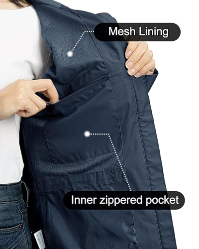 Image of Outdoor Ventures Packable Rain Jacket Women Waterproof Raincoat with Hood