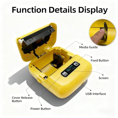 Image of L9 Label Maker, 3 Inch Thermal Printer Support 25-80mm Width Label, Bluetooth Portable Label Maker Machine with Tape with 1 Roll 70x40mm Labels for Product, Address, Clothing, Barcode & Small Business