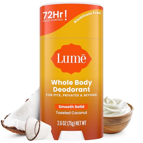 Lume Solid Deodorant Stick - Whole Body Deodorant - Aluminum-Free, Baking Soda-Free, Hypoallergenic, Safe For Sensitive Skin - 2.6 Ounce Solid Stick (Coconut Crush)