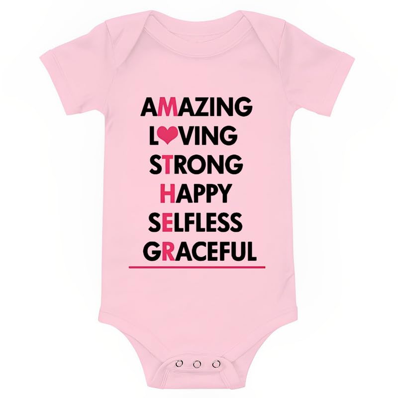 SHUYINICE Body Love Mother Baby Onesie fofo infantil meninos meninas macacão peça única roupa engraçado mamãe recém-nascido bodies, rosa, 24 Months