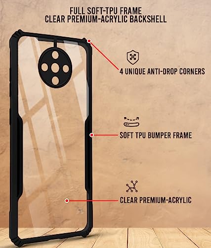 Image of Jkobi Back Cover Case for Tecno Spark 6 (Shockproof with Polycarbonate Clear Panel | Professional Black)
