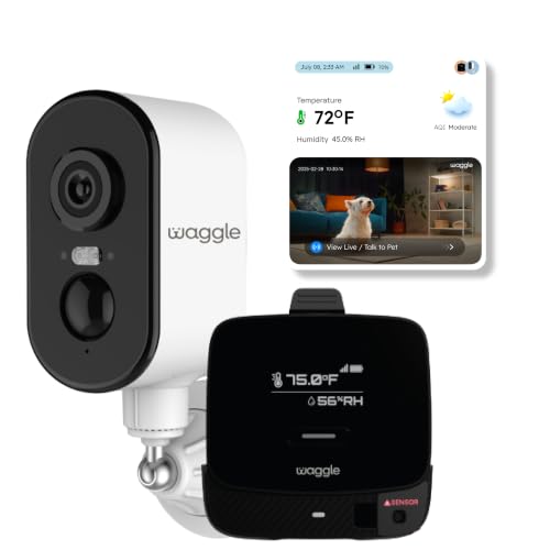 Câmera e Monitor 4G LTE para Gatos Waggle com Alertas em Tempo Real, Visão Noturna e Áudio Bidirecional
