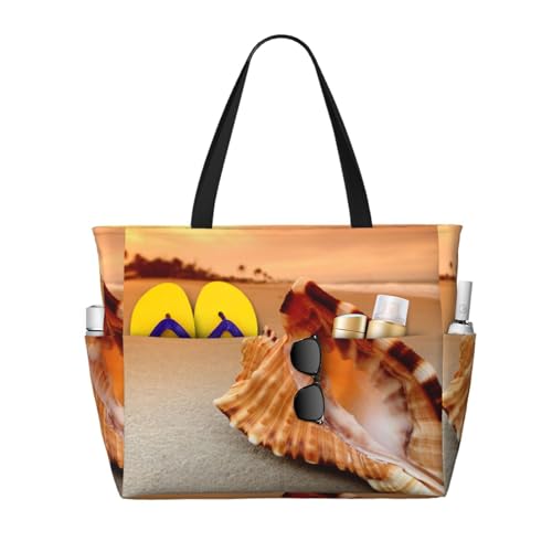 Sac de plage grand volume anti-sable à bandoulière, cabas fourre-tout pour femme