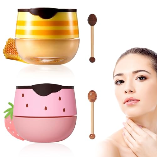 Honeybalm Lip Balm - Moisturizing Honey Pot Balm for Dry and Peeling Lips, Reduces Lines, Suitable for Women and Girls
