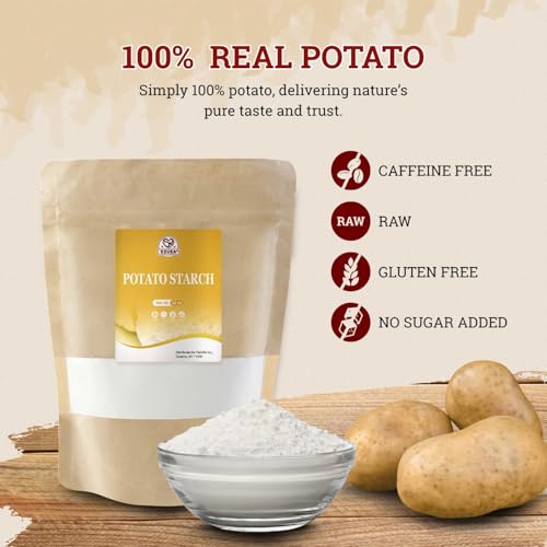 Image of 52USA Potato Starch, 32oz (2 lb) in Bag Potato Starch for Cooking, Unmodified, Gluten Free, Vegan, Resistant Starch, Potato Starchs Thickener for Sauces, Soup, Baking & Gravies, Potatos Starch Powder