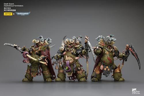 Image of JOYTOY Death Guard Warhammer 40k 1 /18 Action Figure Death Guard Deathshroud Terminator Set of 3 Figures Collectible Gifts,Toys for Kids 15+ and Adults 5.51-inch
