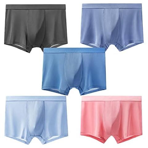 Men's Micro Modal Boxer Briefs Stretch Underwear Silky Trunks Comfort Soft Breathable Boxer Shorts Underpants 5-Pack 【XL Set-3】 Cover