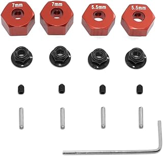 C32055RED Alloy 12mm Hex Wheel Adapters for 1/10 Slash 2WD, Stampede 2WD, Rustler 2WD