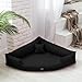 tierlando® Orthopädisches Hundebett Trivia aus Robustem Polyester, Platzsparendes Dreieckbett mit Visco-Matratze, Größe: 80x80cm | Farbe: 03 Schwarz