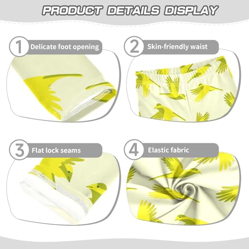 Girls Leggings Yellow Flying Birds Toddler Girls Clothes Leggings for Girls Toddler Girls Leggings 3-4T3
