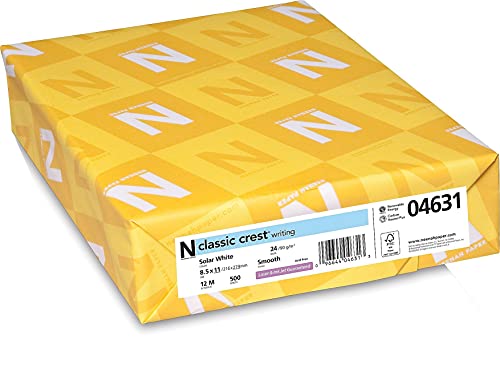 Classic Crest Premium Paper, 8.5" x 11", 24 lb, Solar White, 500 Sheets (04631) by Neenah - Image 2