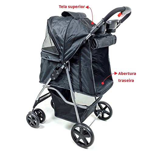 Carrinho de passeio para Pet, animal de estimação, cachorro, cão, gato de pequeno porte até 15 Kg