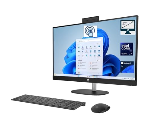 Image of HP 27 inch FHD Touchscreen IPS Anti-Glare Business All-in-One Desktop Next GEN AI PC, Intel Ultra 7 255H with Wireless Keyboard and Mouse Combo,64GB DDR5 RAM, 2TB SSD,Win 11 Pro,Black