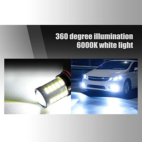 yonwait 4 PCS H8/11 Fog Light Bulbs, Plug and Play Super Bright-Power 1400 Lumen 12-24v High Power 5730 Led Bulbs, LED Bulbs for DRL or Fog Light Lamp Replacement, for Cars, Trucks, SUVs (Black) - Thumbnail 4