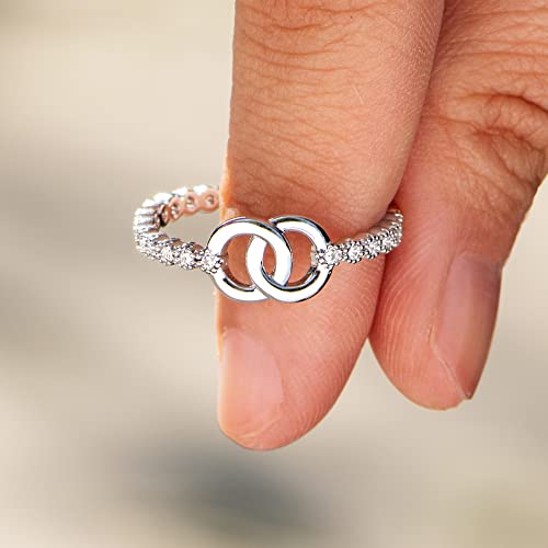 STORYJEWELLERY Mother & Daughter Ring - Sterling Silver Forever Linked Gift3