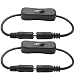 SoundOriginal 2pcs LED Strip Light Inline On/Off Switch Cable DC Jack 5.5x2.1mm Male to Female Connector, DC Jack Switch, LED Tape Light Connector, 12V Inline Rocker Switch DC Power Adapter Connector